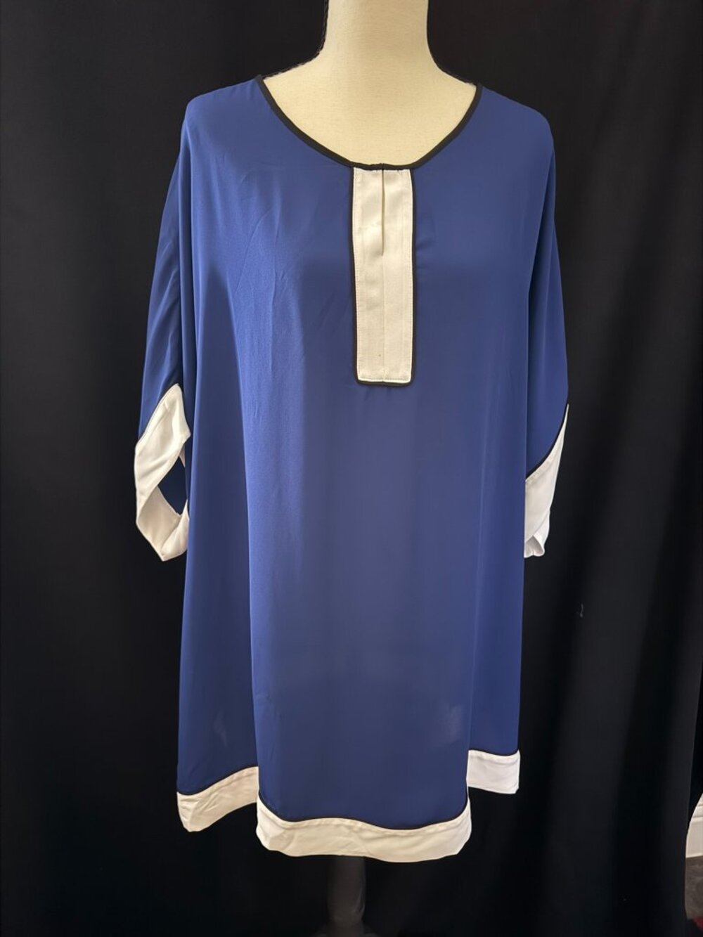 NYGARD Royal Blue Color-Block Tunic Top, Size XL